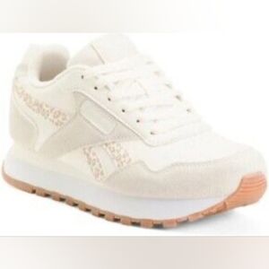 Reebok Women's Cream and Tan Sneakers with Patterned Accents